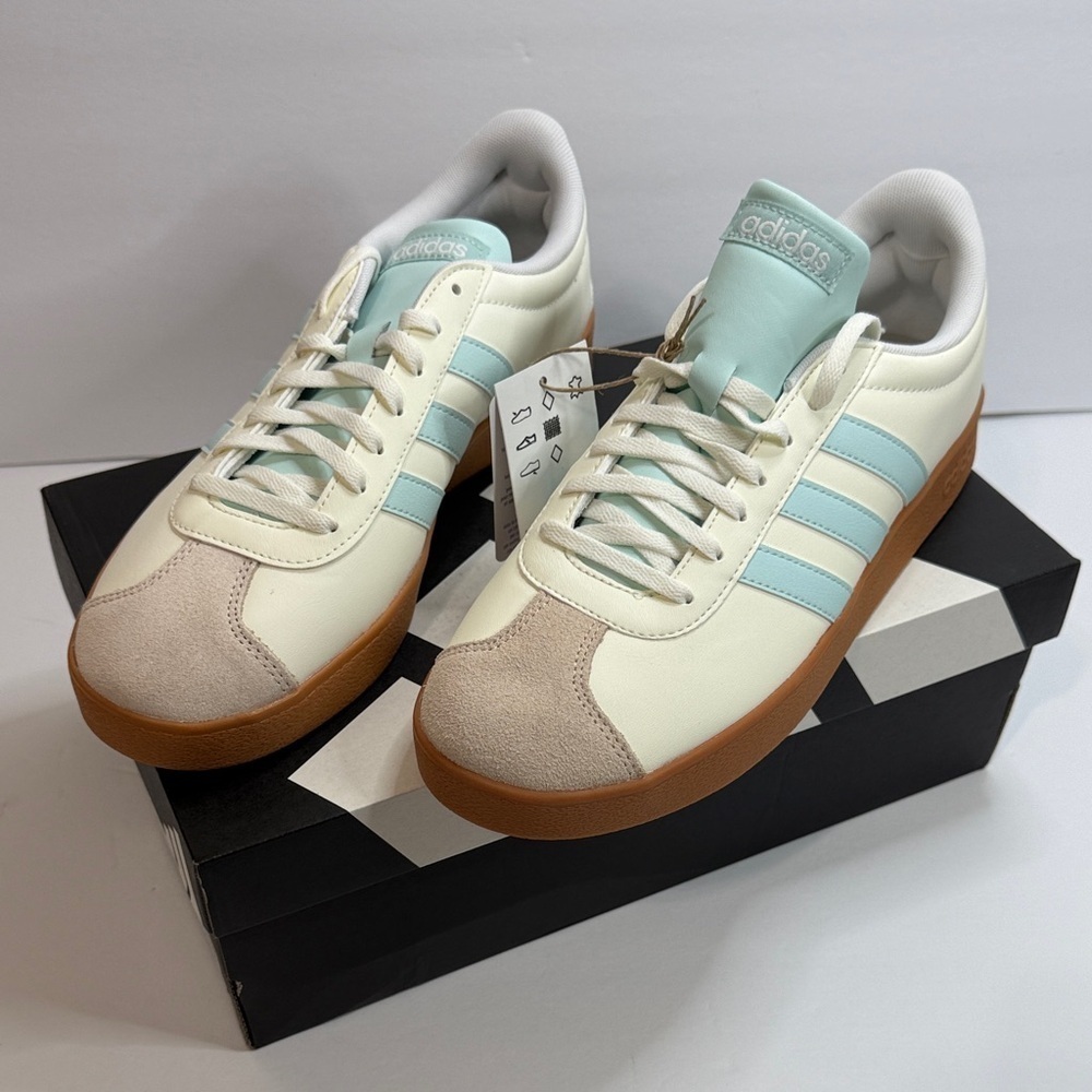 adidas Women's Sneakers in Cream and Light Blue